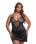 Roma Confidential Beaded Belle Metallic Embroidery w/Bead Lace Chemise - Black/Gold 1X