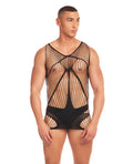 Rene Rofe and Pink Lipstick Rainbow Party Automatic Long Tank - Black L/XL
