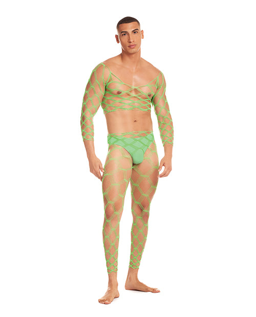 Rene Rofe and Pink Lipstick Rainbow Party Future Mode 3 pc Set - Green L/XL