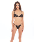 Rene Rofe Rene Rofe Treasure Trove Peek a Boo Bra & G-String Black M/L