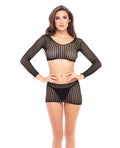 Rene Rofe Rene Rofe Crochet Net Bodystocking Black O/S