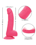 Silicone Studs Silicone Studs Neon 6" Dildo - Pink - Image 2