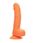 Silicone Studs Silicone Studs Neon 6" Dildo - Orange - Image 5