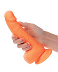 Silicone Studs Silicone Studs Neon 6" Dildo - Orange - Image 2