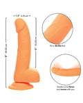 Silicone Studs Silicone Studs Neon 6" Dildo - Orange - Image 4