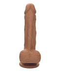 Dual Density Silicone Studs Dual Density Silicone 5" Dildo - Brown - Image 3