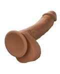 Dual Density Silicone Studs Dual Density Silicone 6.25" Dildo - Brown - Image 2