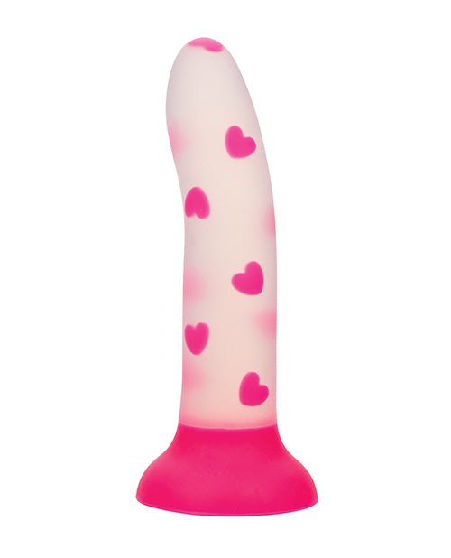 Glow Stick Glow Stick Heart Suction Cup Glow-in-the-Dark Dildo - Pink