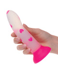Glow Stick Glow Stick Heart Suction Cup Glow-in-the-Dark Dildo - Pink - Image 4