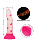 Glow Stick Glow Stick Heart Suction Cup Glow-in-the-Dark Dildo - Pink - Image 5