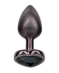 Jewel Jewel Black Diamond Heart Butt Plug - Small, Black - Image 3