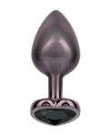 Jewel Jewel Black Diamond Heart Butt Plug - Large, Black - Image 3