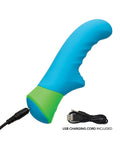 Rave Rave Ridged-G Massager w/Rippled Shaft & Stimulator - Blue/Green - Image 4