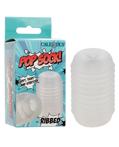 Pop Sock Pop Sock! Ribbed Masturbator - Clear