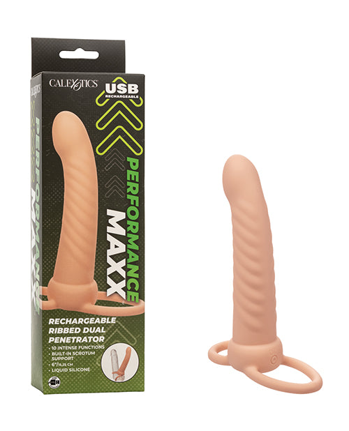 Performance Maxx Performance Maxx Rechargeable Ribbed Dual Penetrator - Ivory