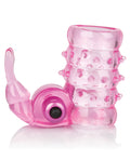 Basic Essentials Basic Essentials Stretchy Vibrating Bunny Enhancer - Pink - Image 4