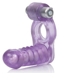 Couple's Enhancers Double Diver Vibrating Enhancer w/Flexible Penetrator - Purple - Image 3