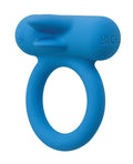 Couple's Enhancers Couple's Enhancer Silicone Rechargeable Double Trouble Enhancer w/Flickering Dual Teasers - Blue - Im