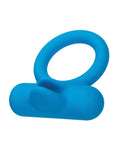 Couple's Enhancers Couple's Enhancer Silicone Rechargeable Double Trouble Enhancer w/Flickering Dual Teasers - Blue - Im