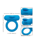 Couple's Enhancers Couple's Enhancer Silicone Rechargeable Double Trouble Enhancer w/Flickering Dual Teasers - Blue - Im
