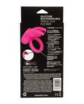 Couple's Enhancers Silicone Rechargeable Triple Clit Flicker - Pink - Image 2