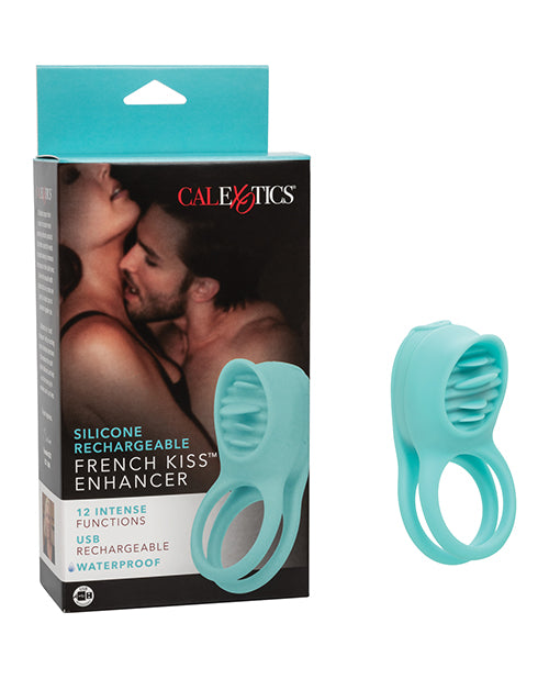 Couple's Enhancers Couple's Enhancers Silicone Rechargeable French Kiss Enhancer - Teal