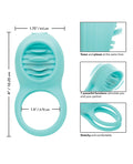 Couple's Enhancers Couple's Enhancers Silicone Rechargeable French Kiss Enhancer - Teal - Image 5