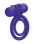 Couple's Enhancers Couple's Enhancer Silicone Rechargeable Dual Climaxer Enhancer w/Flickering Tongue - Purple - Image 4