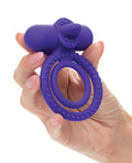 Couple's Enhancers Couple's Enhancer Silicone Rechargeable Dual Climaxer Enhancer w/Flickering Tongue - Purple - Image 2