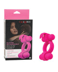 Couple's Enhancers Couple's Enhancer Silicone Rechargeable Rockin' Rabbit Enhancer - Fuchsia - Image 2