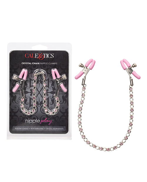 Nipple Play Nipple Play Crystal Chain Nipple Clamps - Pink