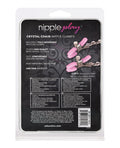 Nipple Play Nipple Play Crystal Chain Nipple Clamps - Pink - Image 2
