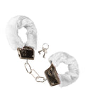 California Exotic Novelties Playful Furry Cuffs - White - Image 3