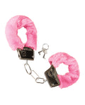 California Exotic Novelties Playful Furry Cuffs - Pink - Image 3