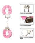 California Exotic Novelties Playful Furry Cuffs - Pink - Image 5