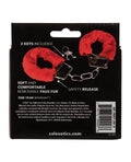 California Exotic Novelties Playful Furry Cuffs - Red - Image 2