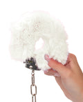 California Exotic Novelties Ultra Fluffy Furry Cuffs - White - Image 4