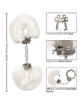 California Exotic Novelties Ultra Fluffy Furry Cuffs - White - Image 5
