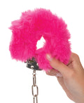 California Exotic Novelties Ultra Fluffy Furry Cuffs - Pink - Image 4