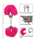 California Exotic Novelties Ultra Fluffy Furry Cuffs - Pink - Image 5