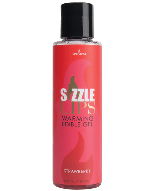 Sensuva Sizzle Lips Warming Gel - 4.2 oz Bottle Strawberry