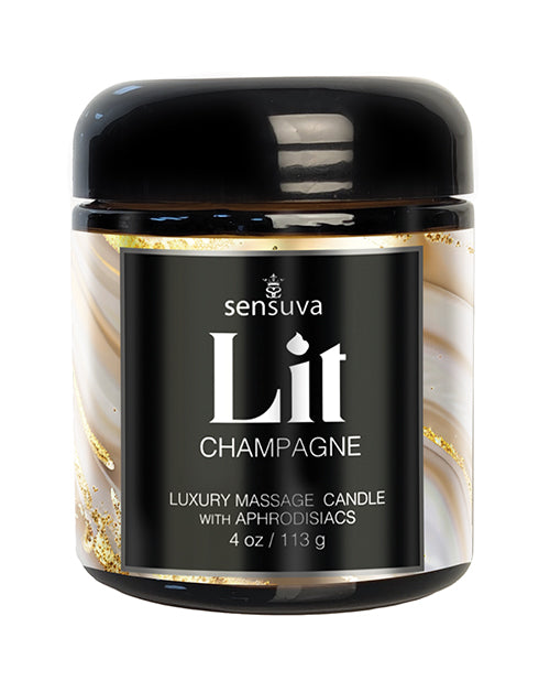 Not Regular Toys Sensuva Lit Champagne Luxury Massage Candle - 4 oz