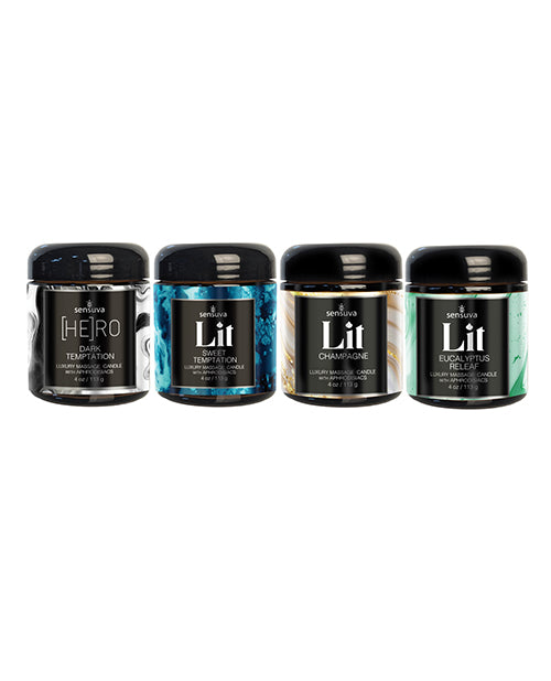 Not Regular Toys Sensuva Lit 4 pc Variety Pack Luxury Massage Candles