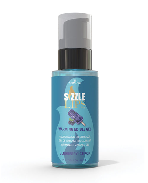 Sensuva Sizzle Lips Warming Gel - 2 oz Bottle Blueberry Ice Pop