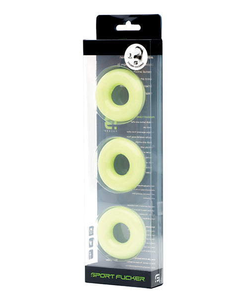 Sport Fucker Sport Fucker Chubby Cockring Pack of 3 - Glow