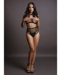 Le Desir by Shots Shots Le Desir Duo Net Key Hole Bra Set Black O/S