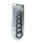 Not Regular Toys Shots Levelz Classic Silicone Cock Ring Set of 6 All Sizes - Black