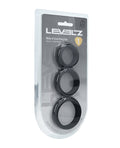 Not Regular Toys Shots Levelz Wide O Silicone Cock Ring Set of 3 - Black