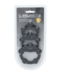 Not Regular Toys Shots Levelz Beaded Silicone Cock Ring Set of 3 (35 mm, 40 mm, 45 mm) - Black
