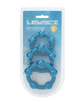 Not Regular Toys Shots Levelz Beaded Silicone Cock Ring Set of 3 (35 mm, 40 mm, 45 mm) - Teal